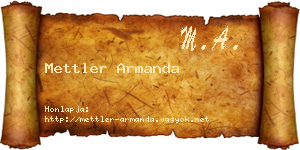 Mettler Armanda névjegykártya